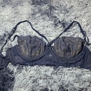 dark blue sheer bra